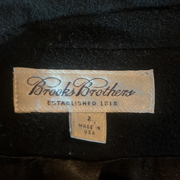 BROOKS BROTHERS BLACK WOOL BLEND OVERCOAT JACKET IN GOOD CONDITION (2) - Picture 10 of 12